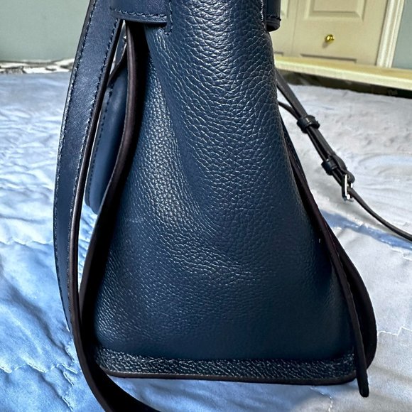 Michael Kors Medium Satchel Purse Navy Blue - Picture 5 of 7